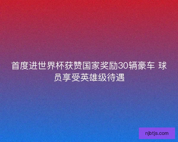 首度进世界杯获赞国家奖励30辆豪车 球员享受英雄级待遇
