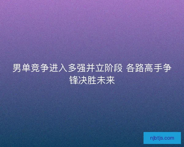 男单竞争进入多强并立阶段 各路高手争锋决胜未来